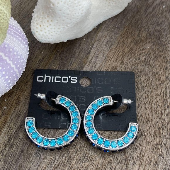 Chico’s Jewelry NWT  CIrcuitry Earrings Blue Rhine - Picture 5 of 6